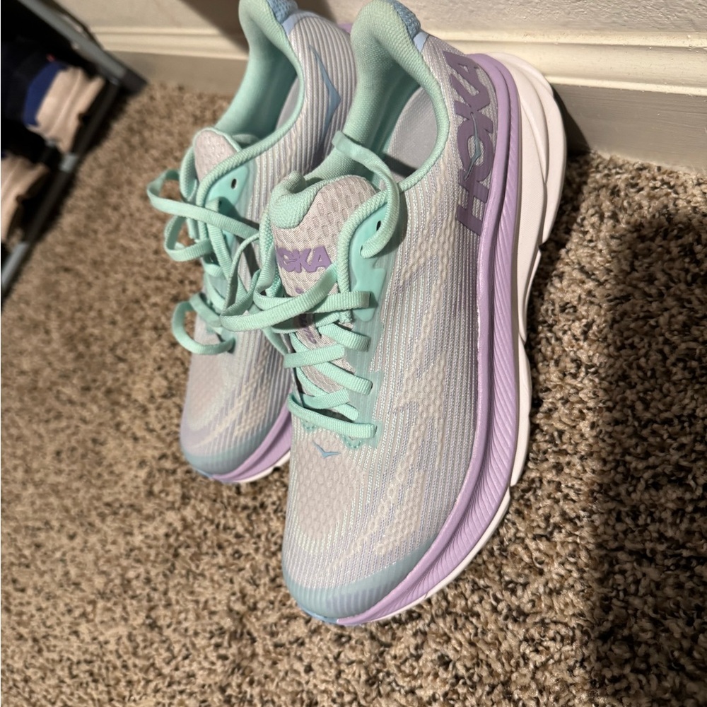 Hoka Women's Athletic Shoes - Mint and Lavender